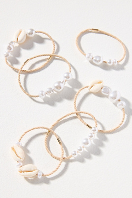 By Anthropologie Metal Bead Hair Ties, Set Of 6