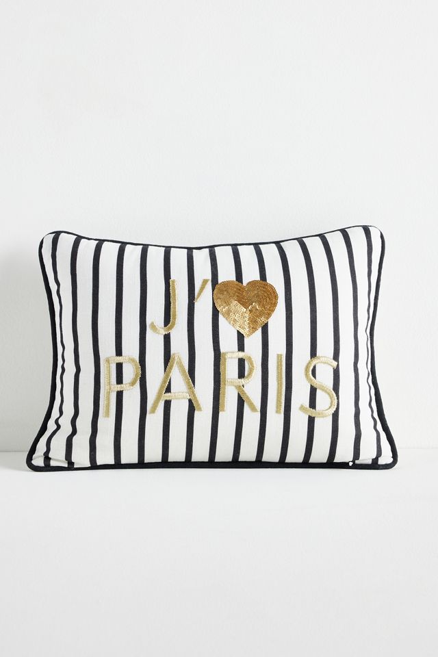 City Icon Embroidered Cotton Pillow #2