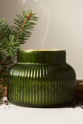 Capri Blue Woody Fir & Firewood Glass Candle