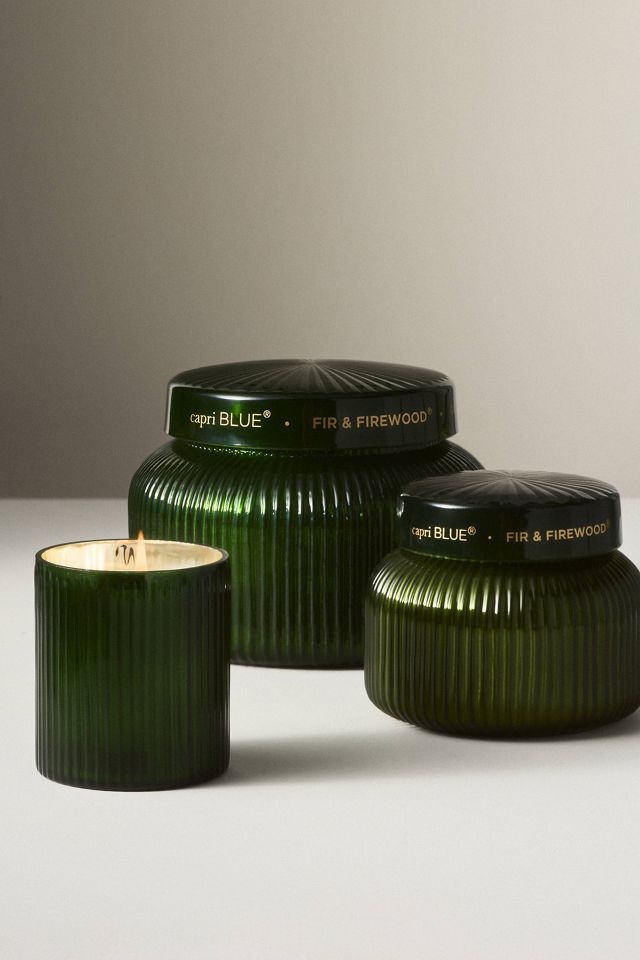 Capri Blue Woody Fir & Firewood Glass Candle #4