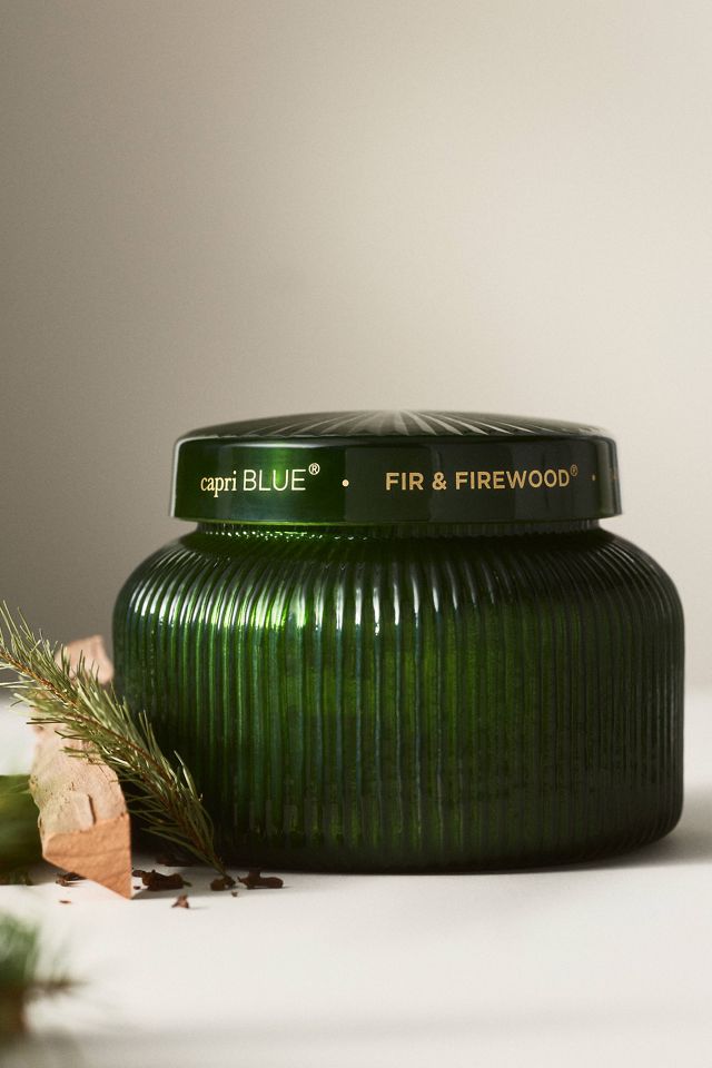 Capri Blue Woody Fir & Firewood Glass Candle #2