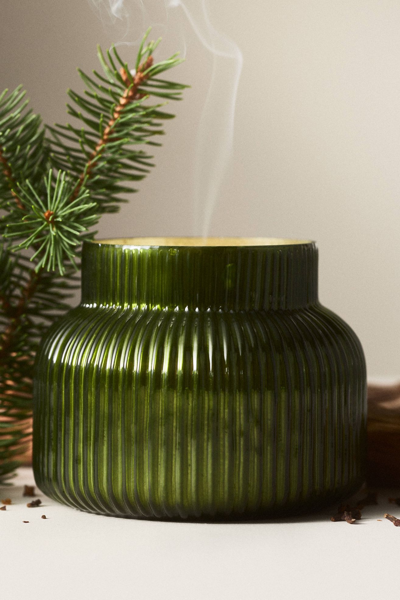 Capri Blue Woody Fir & Firewood Glass Candle - Fir & Firewood, Standard, M