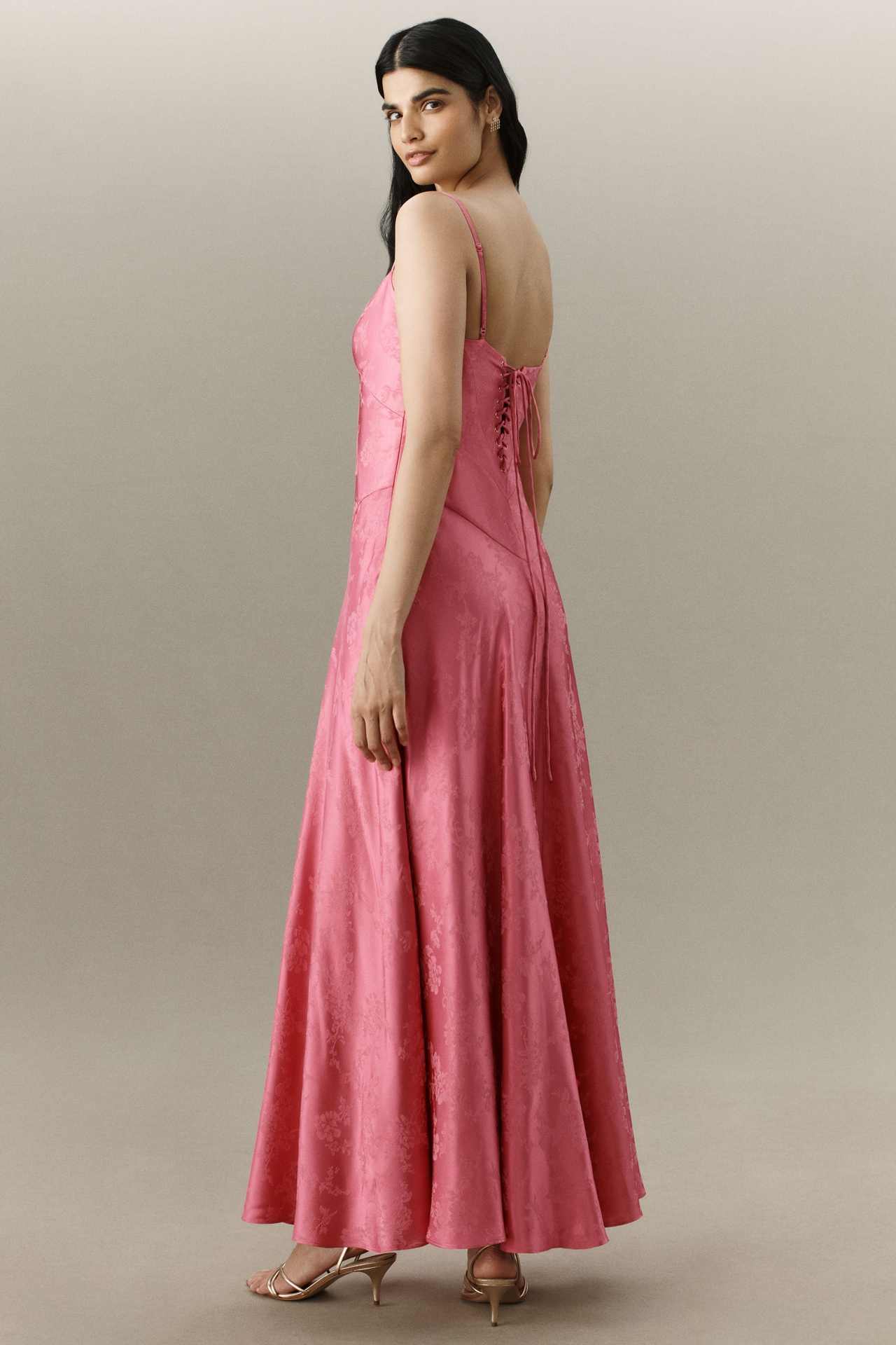 Mare Sleeveless Drop-Waist Jacquard Maxi Dress