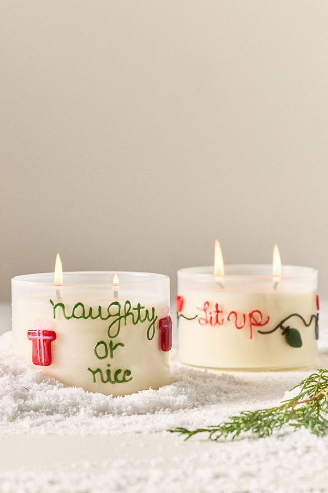 Festive Notes Naughty or Nice Gourmand Caramel Spice Wonderland Glass Candle #1