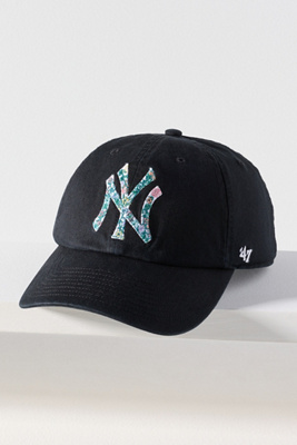 47 Brand Floral Cotton Baseball Cap In Black
