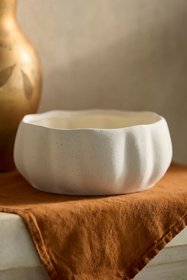 Pumpkin Stoneware Bowl Planter #2