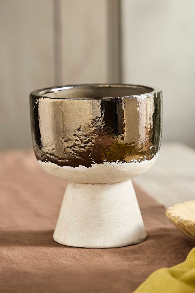 Metallic Colorblock Ceramic Urn Planter #1