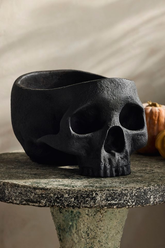Fiber Stone Skull Planter #3