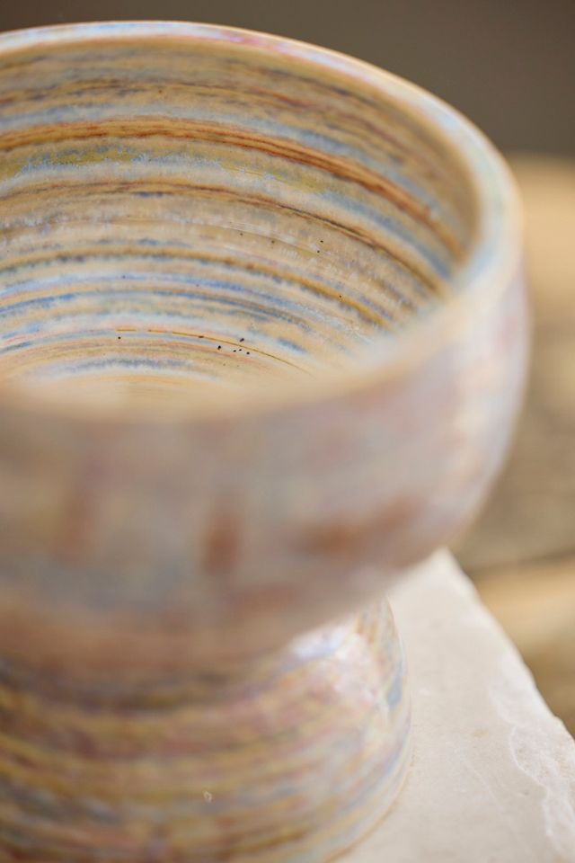 Rounded Pedestal Earthenware Urn Planter #1