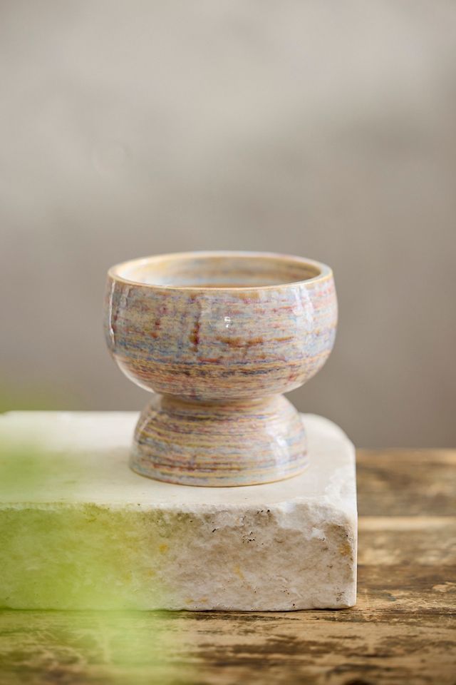 Rounded Pedestal Earthenware Urn Planter #2