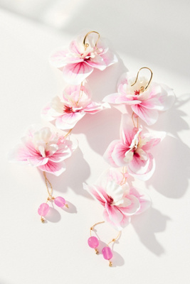 By Anthropologie Hawaiian Floral Drop Earrings