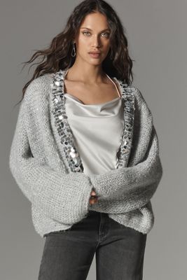 By Anthropologie Paillette Cardigan Sweater