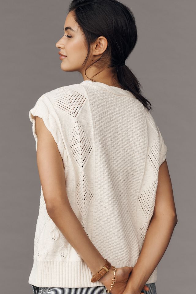 Maeve Cable-Knit Sweater Vest #1