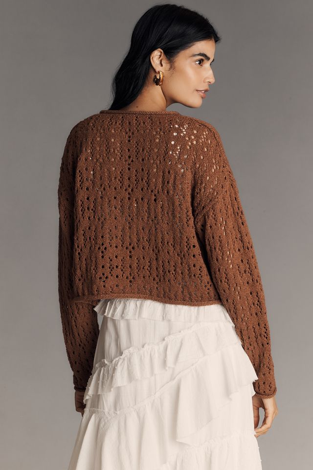 By Anthropologie Pointelle Cardigan Sweater #2