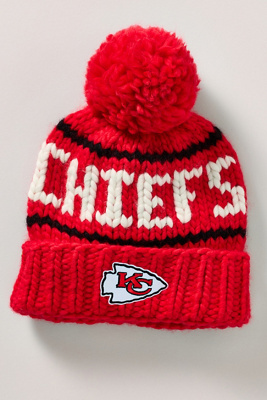 Lele Sadoughi Red Chiefs Beanie With Yarn Pom Pom In Red
