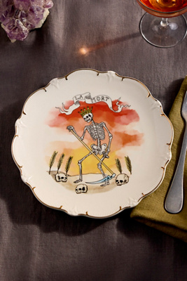 Ex-libris Paris Tarot Stoneware Plate, La Mort In White