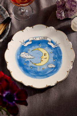 Ex-libris Paris Tarot Stoneware Plate, La Lune