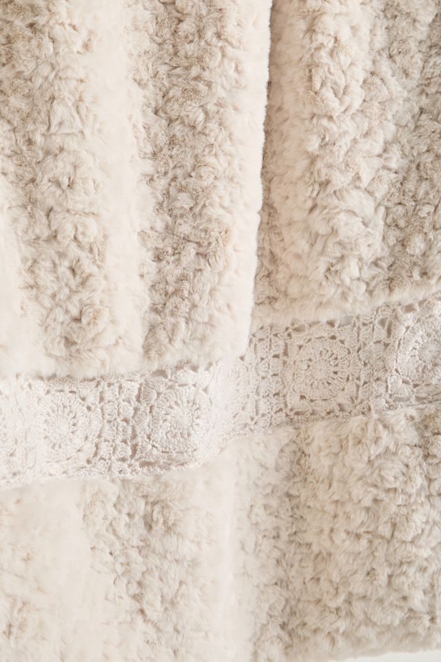 Margaux Crochet Faux-Fur Throw Blanket #2