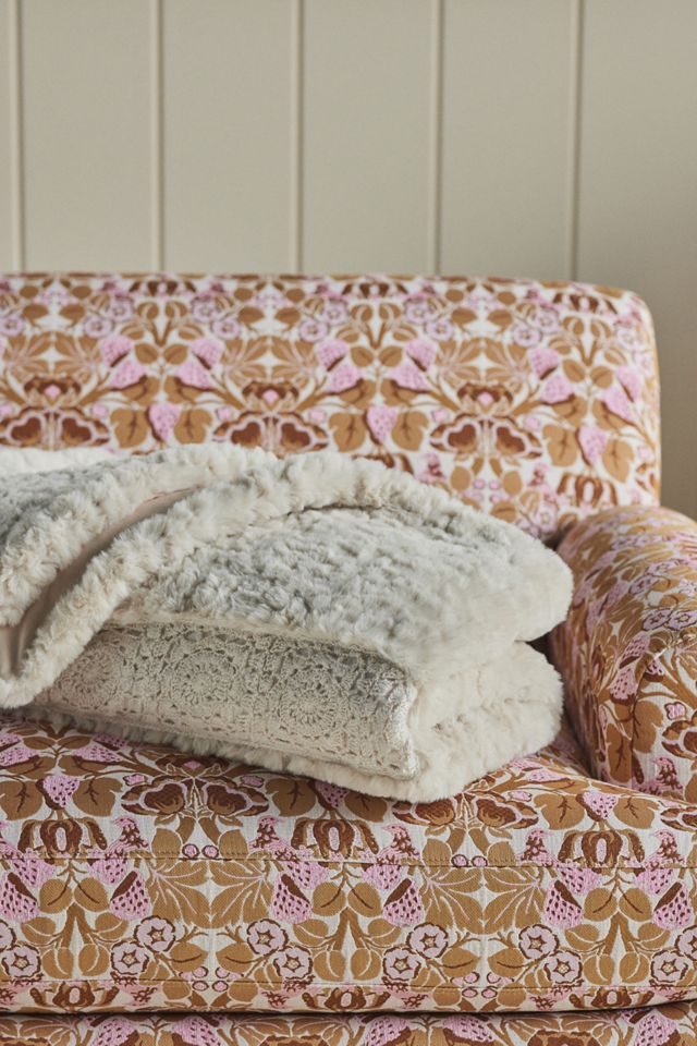 Margaux Crochet Faux-Fur Throw Blanket #1