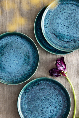 Terrain Reactive Glaze Tapas Plates, Set Of 4