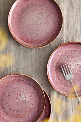Terrain Reactive Glaze Tapas Plates, Set Of 4