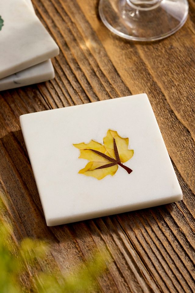 Fall Icon Marble Coasters, Set of 4 #1