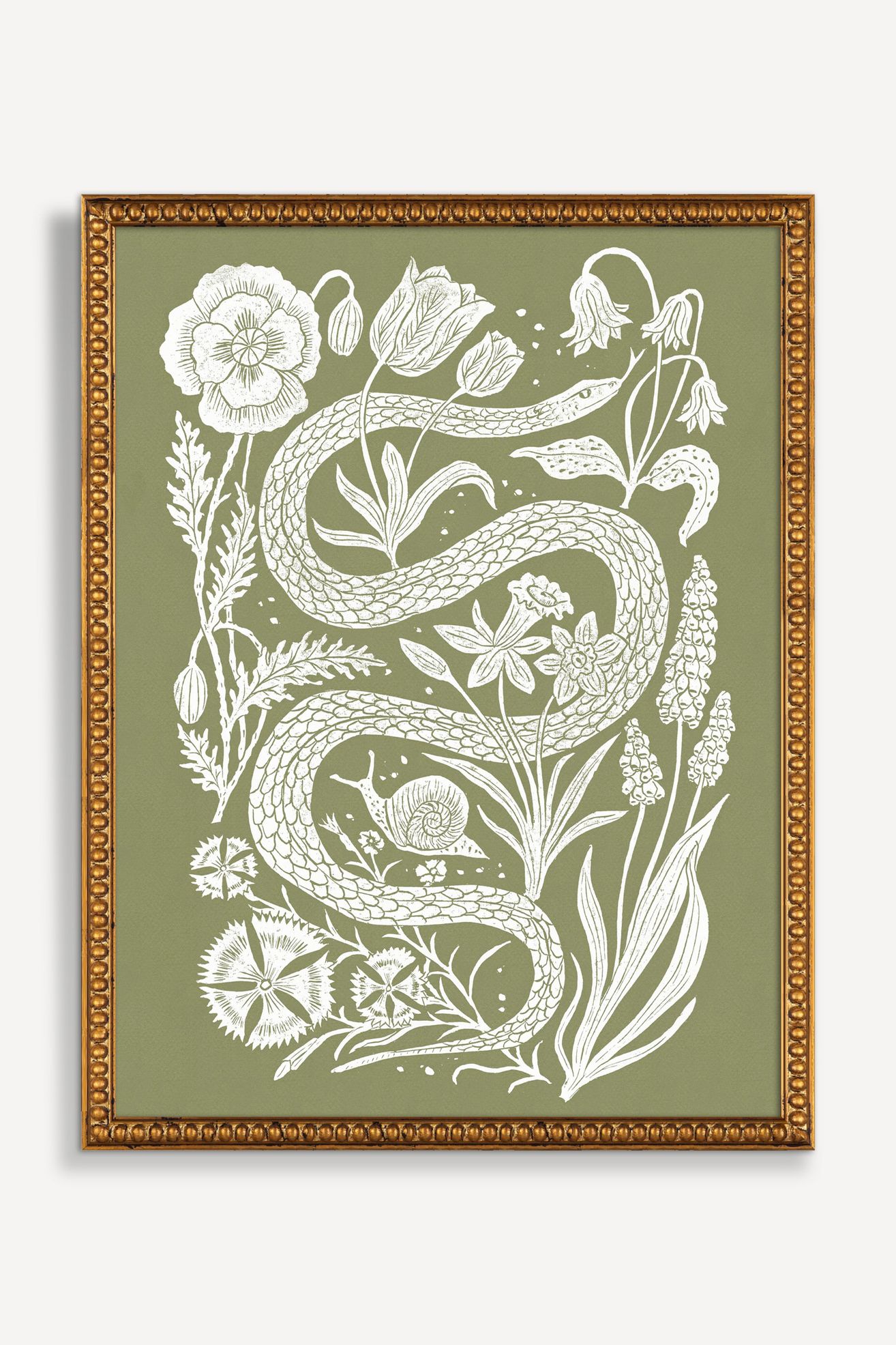 The Snake and the Snail Wall Art - Green, Standard, One Size