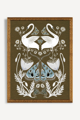 Artfully Walls Swan And Moths Wall Art