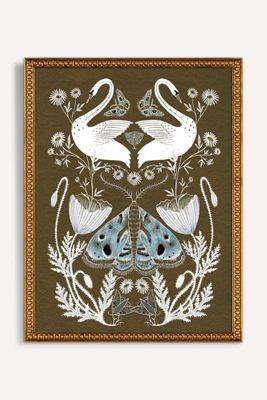 Swan and Moths Wall Art