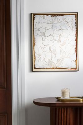 Carved Botanical: Dogwood on Ochre Wall Art