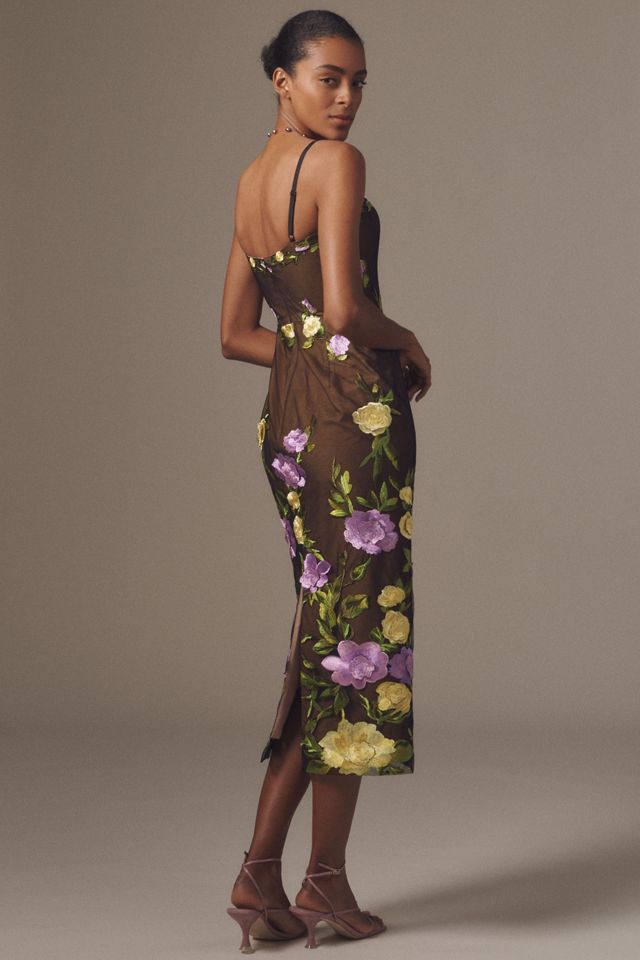 Helsi Gemma Sleeveless 3D Floral Midi Dress #1