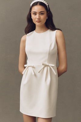 Shoshanna London Bow Detail Crepe Mini Dress | Anthropologie