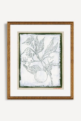 Artfully Walls Carved Botanical: Orange Blossom On Green I Wall Art
