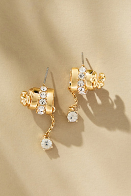 By Anthropologie Crystal Dangle Huggie Earrings