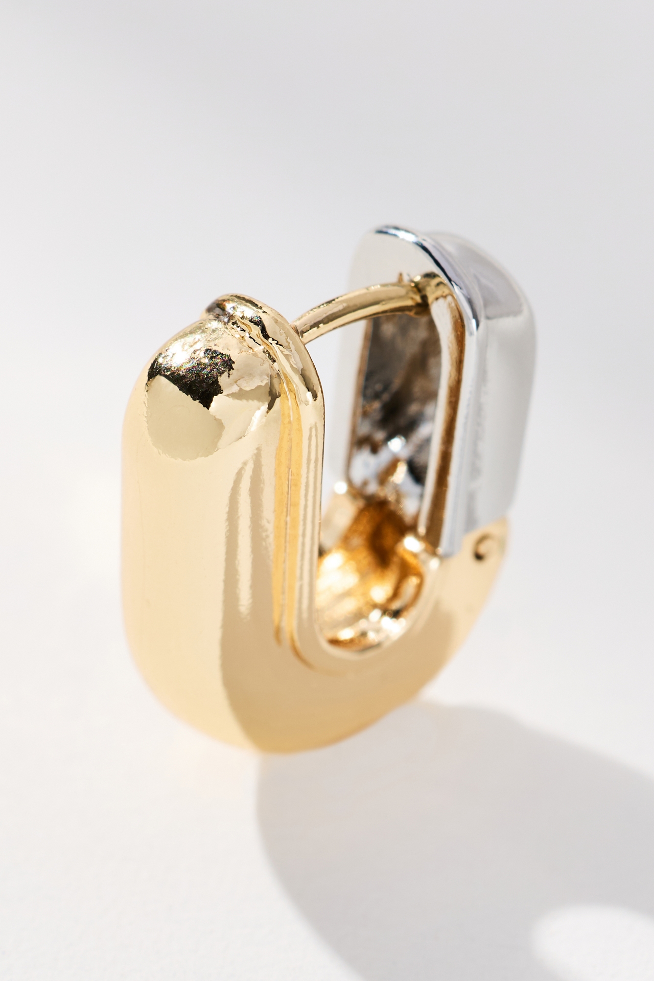 Two-Tone Huggie Hoop Earrings
