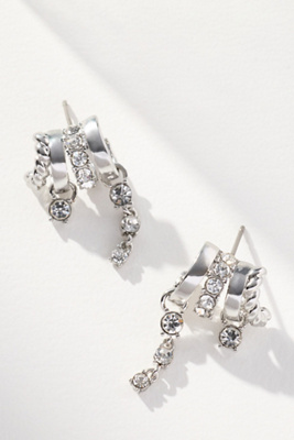 By Anthropologie Crystal Drop Huggie Earrings