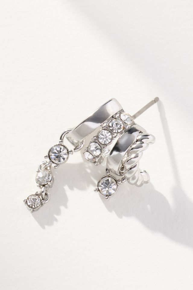 Crystal Drop Huggie Earrings #1