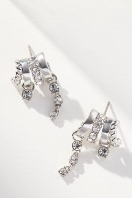 Crystal Drop Huggie Earrings