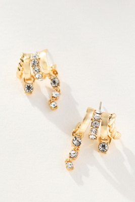 By Anthropologie Crystal Drop Huggie Earrings