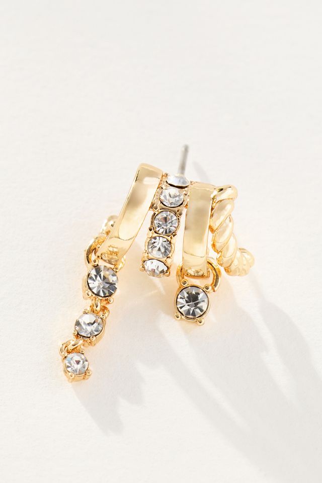 Crystal Drop Huggie Earrings #1