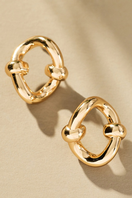 By Anthropologie Twisted Knot Huggie Earrings