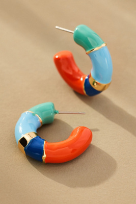By Anthropologie Colorblock Hoop Earrings