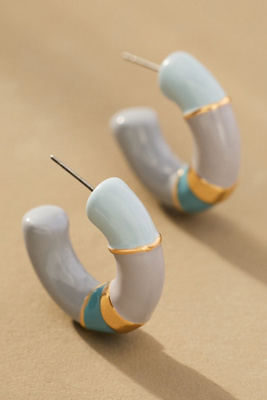 By Anthropologie Colorblock Hoop Earrings