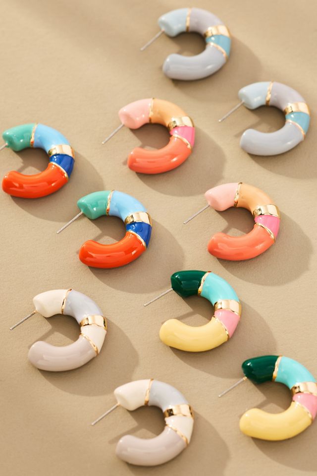Colorblock Hoop Earrings #1