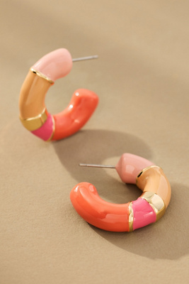 By Anthropologie Colorblock Hoop Earrings