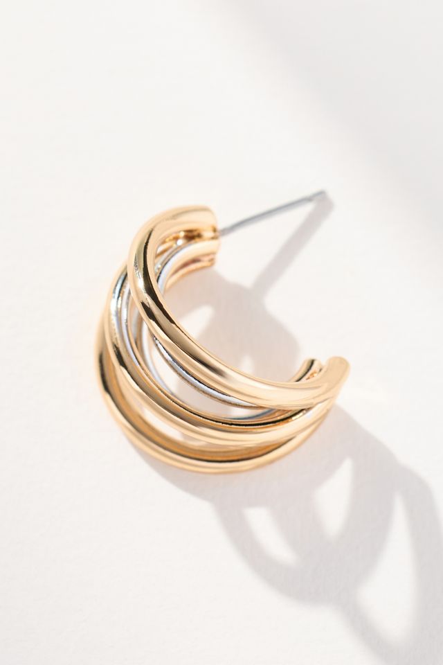 Two-Tone Huggie Earrings #2