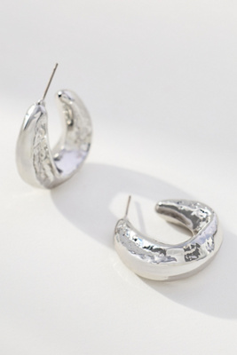 By Anthropologie Squared Molten Hoop Earrings
