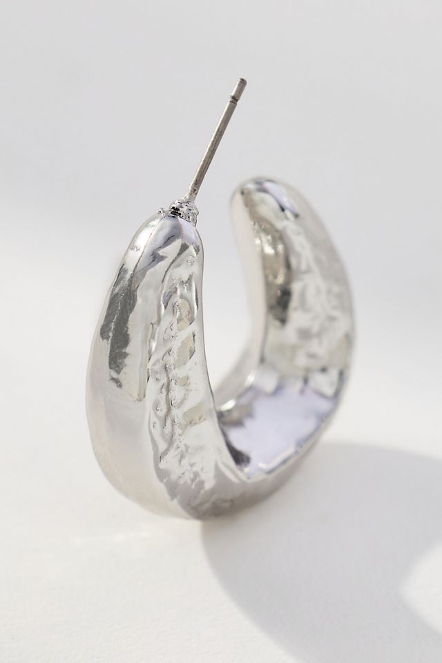 Squared Molten Hoop Earrings #2