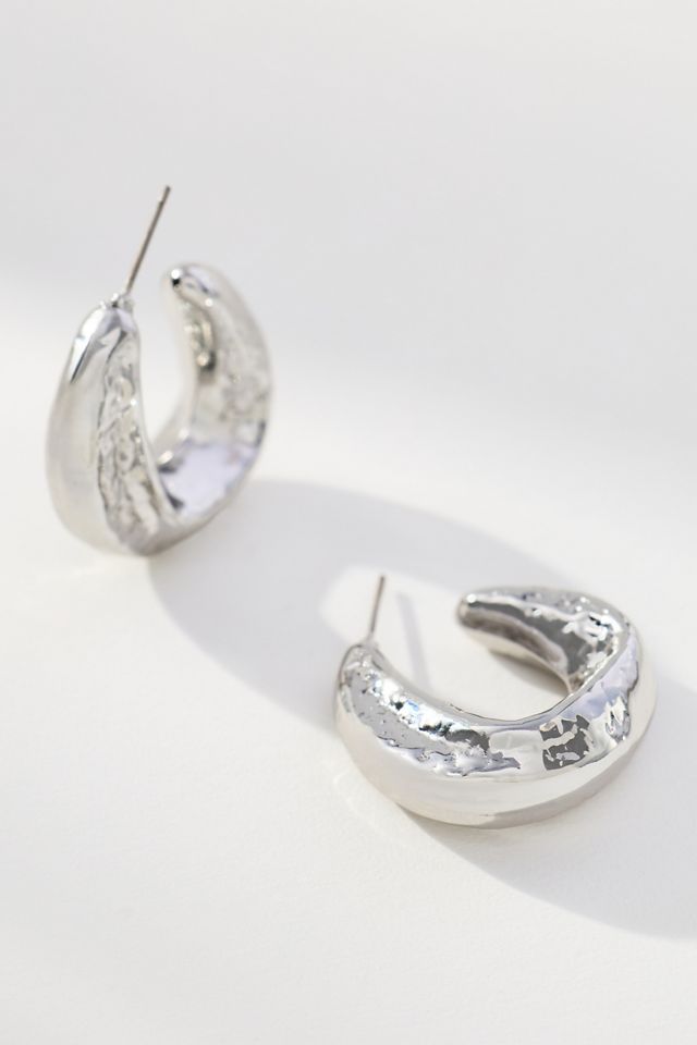 Squared Molten Hoop Earrings #1