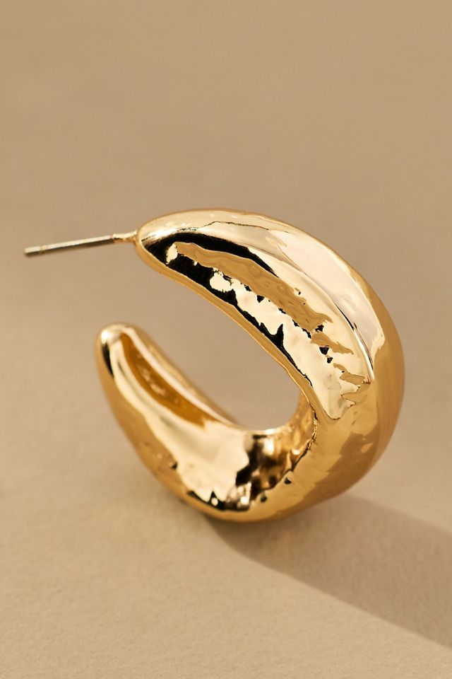 Squared Molten Hoop Earrings #1